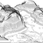 topographic map black and white